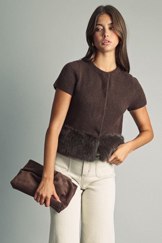 Suzanna Fur Trim Cardigan