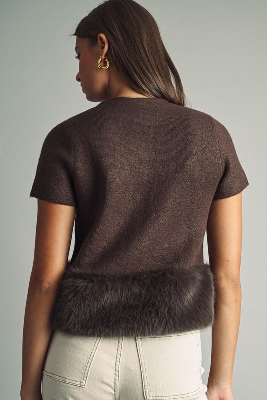 Suzanna Fur Trim Cardigan