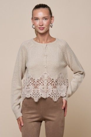 Tessa Lace Detail Cardigan