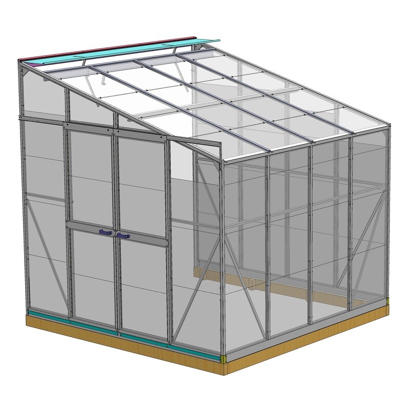 Argyle Lean-To 2424 2.4m x 2.4m Dble Door Glasshouse