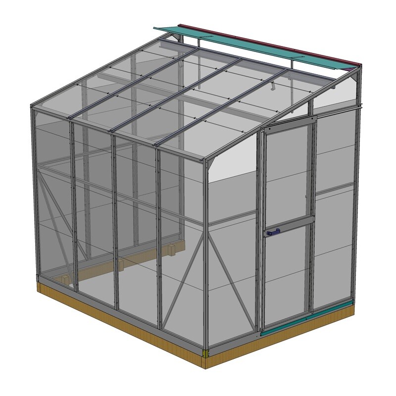 Argyle Lean-To 1824 1.8m x 2.4m Single Door Glasshouse