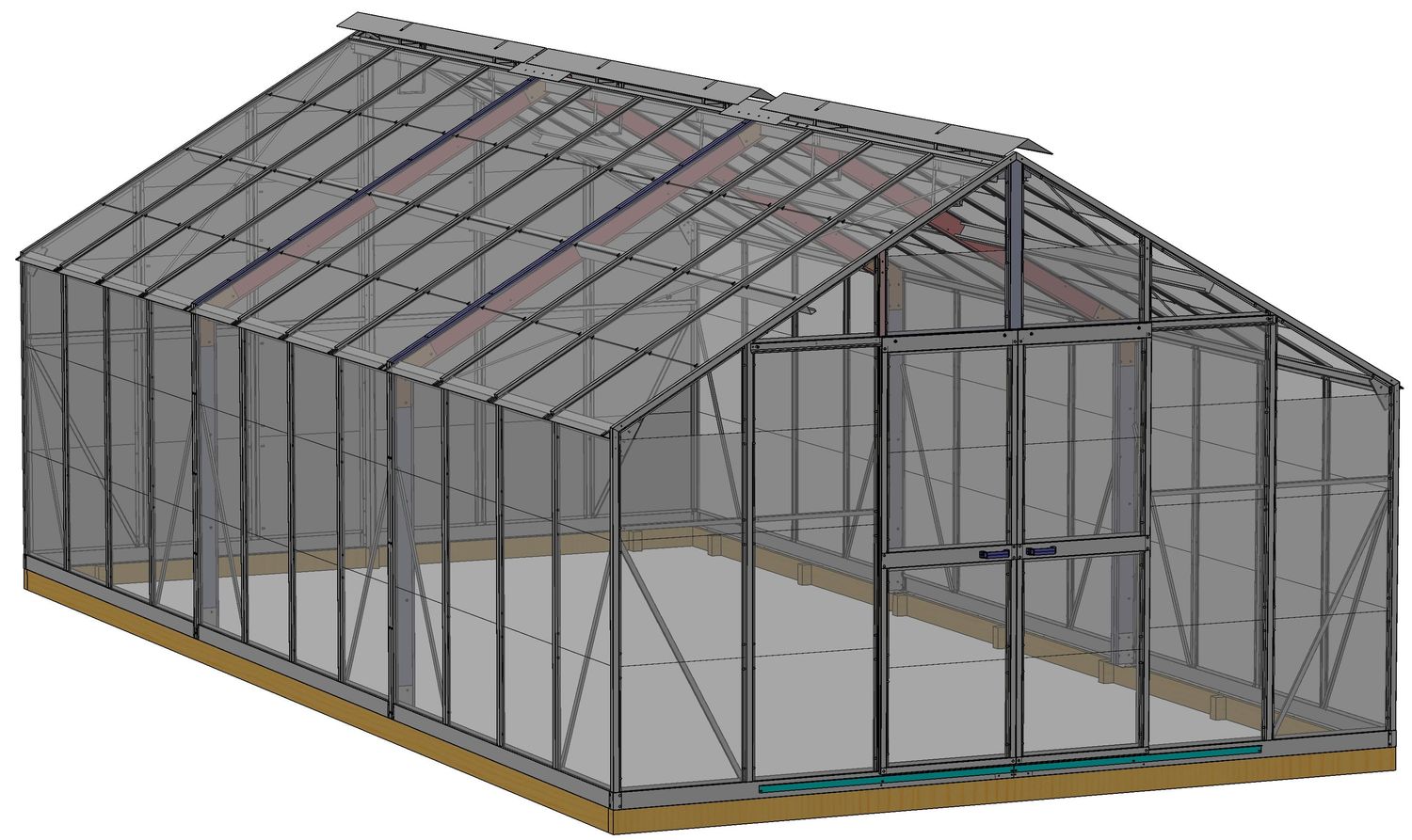 Sovereign 3672 3.6m x 7.2m Double Door - Glasshouse