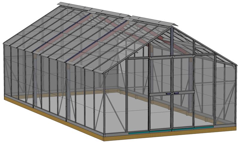 Sovereign 3672 3.6m x 7.2m Double Door - Glasshouse