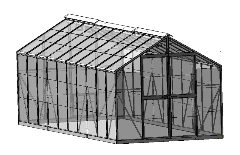 Regal 2460 2.4m x 6.0m Double Door - Glasshouse