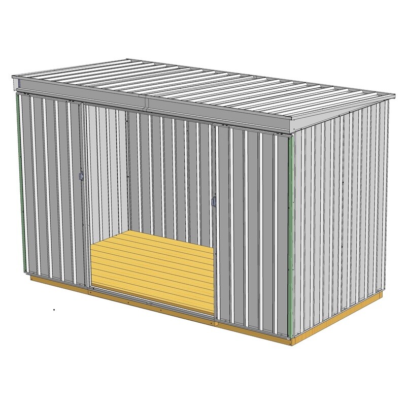 Jumbo Utility 1531 1.597 x 3.111 Lean-To Roof, Double Door - Shed