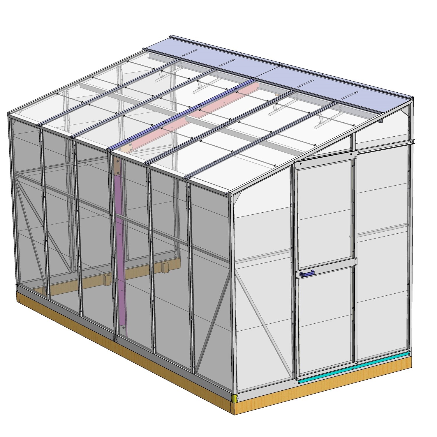 Argyle Lean-To 1836 1.8m x 3.6m Single Door Glasshouse Argyle Lean-To 1836 1.8m x 3.6m Single Door Glasshouse