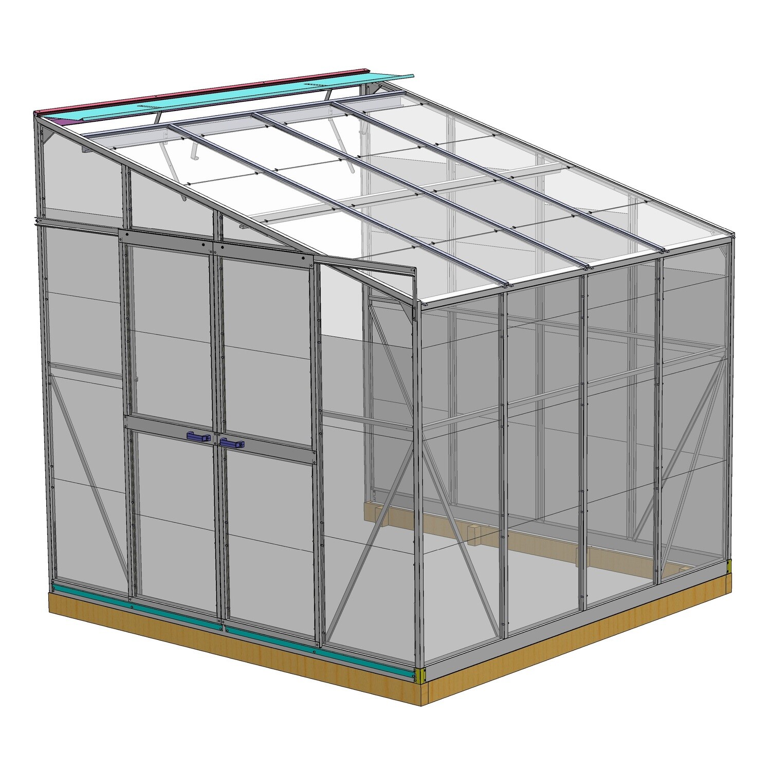 Argyle Lean-To 2424 2.4m x 2.4m Dble Door Glasshouse Argyle Lean-To 2424 2.4m x 2.4m Dble Door Glasshouse