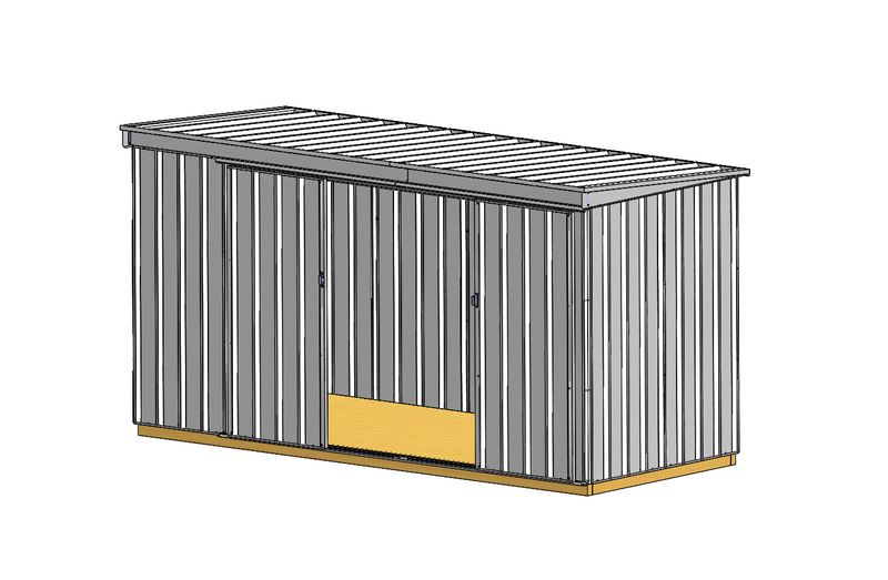 Mega Utility 1538 1.597 x 3.874 Lean-To Roof, Double Door - Shed