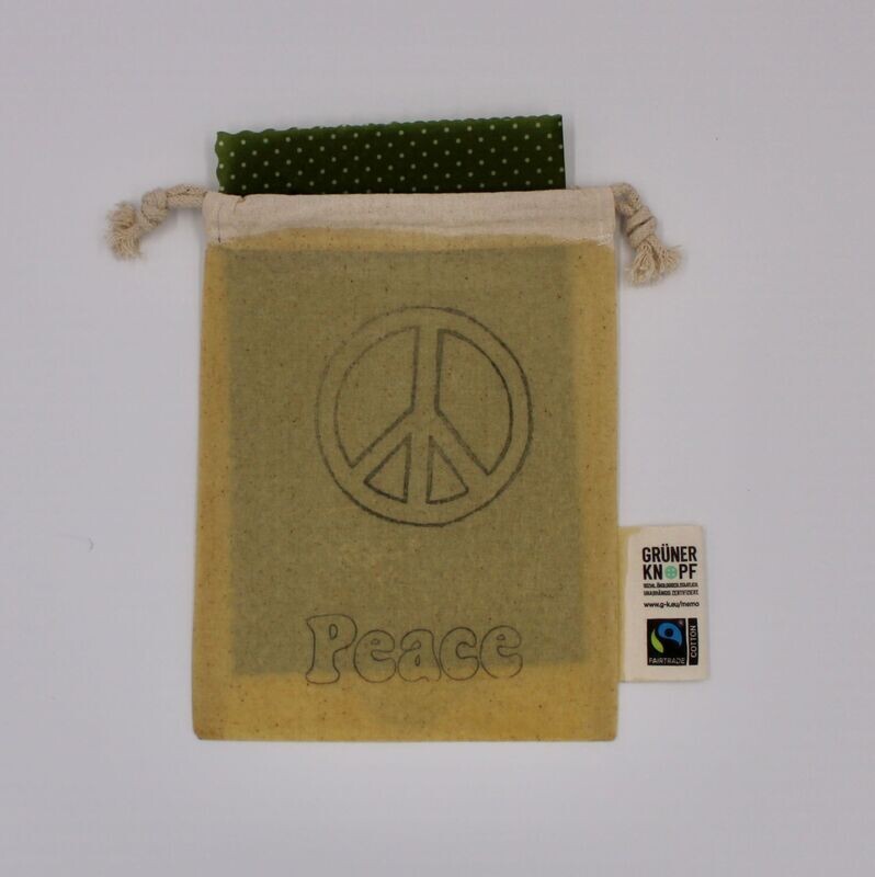 Vesperbeutel Größe S Vesperbeutel Größe S "Peace" mit Wachslappe 20cm x 25cm