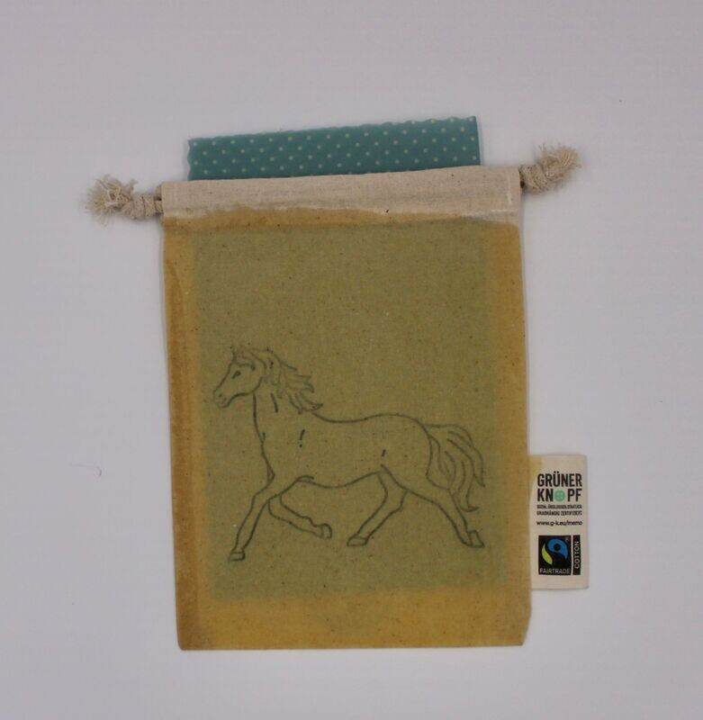 Vesperbeutel Größe S Pferd mit Wachslappe 20cm x 25cm Vesperbeutel Größe S Pferd mit Wachslappe 20cm x 25cm
