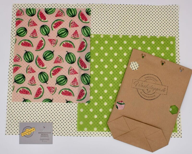 Bienenwachstücher 3er Set Wassermelone Bienenwachstücher 3er Set Wassermelone