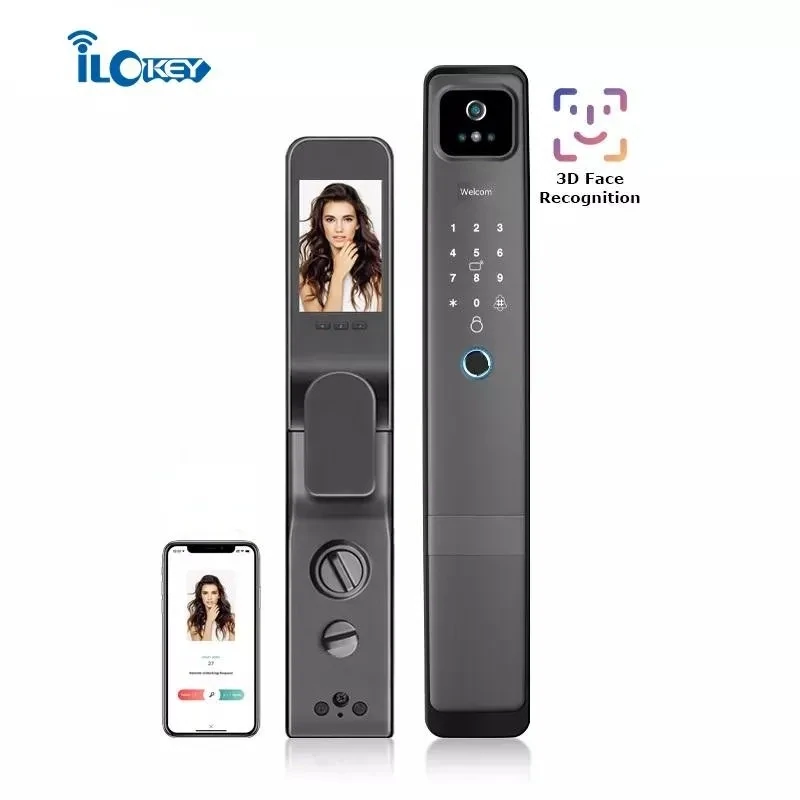 Tuya Smart Door iLockey Lock Wireless Automatic Wifi 3D Face ID Lock with Camera