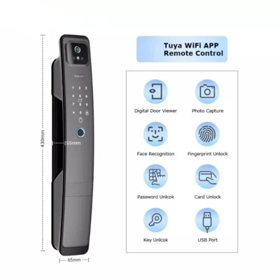 Tuya Smart Door Lock with Magic Eye Camera Face ID H20-Tuya 3D face camera