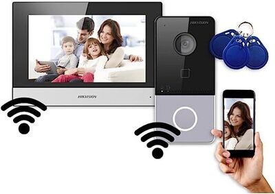 Hikvision DS-KIS603-P WiFi Video Intercom Door Station Bundle, support PoE