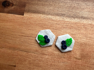 Set of 1” Blueberry Hexagon Cabachons