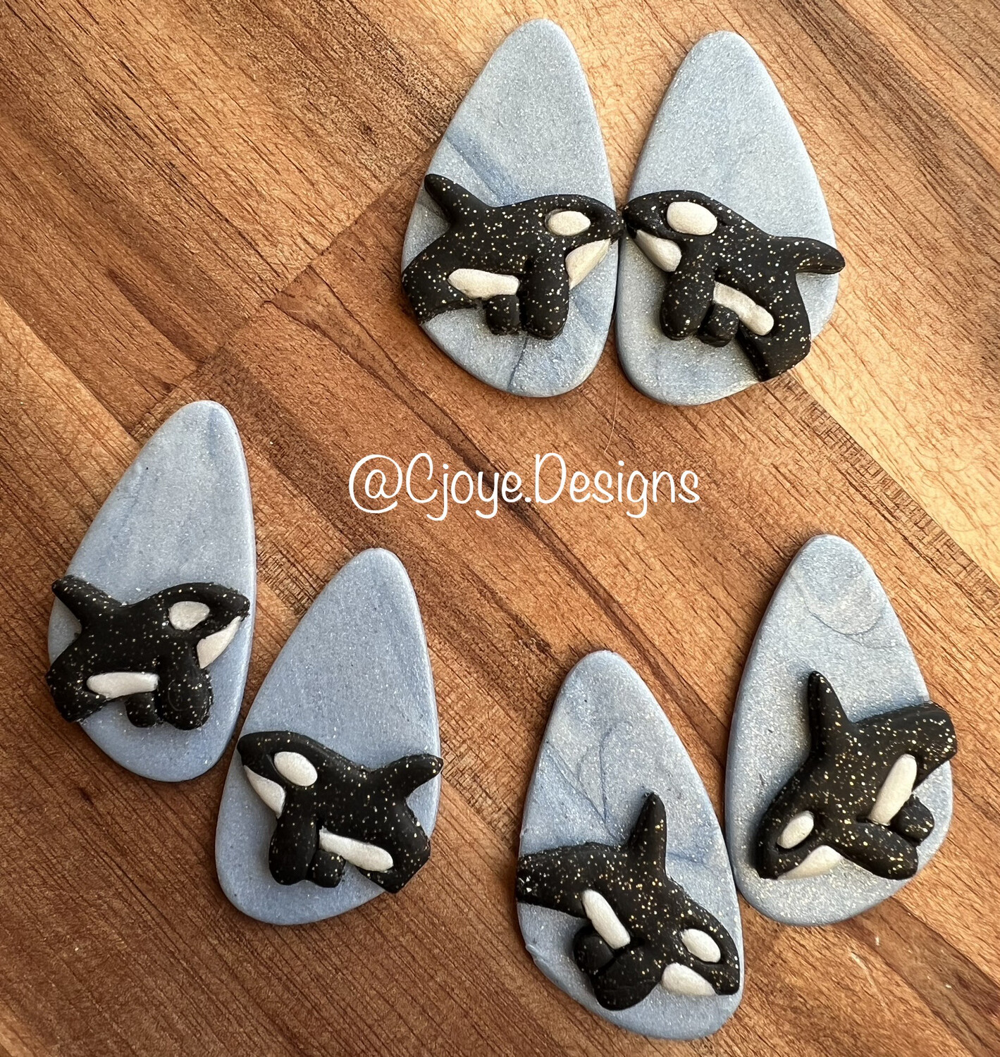 Set Of 1.5” Killer Whale Cabachon