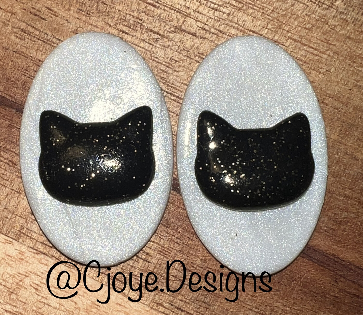 Oval 1” Black Cat Cabachons