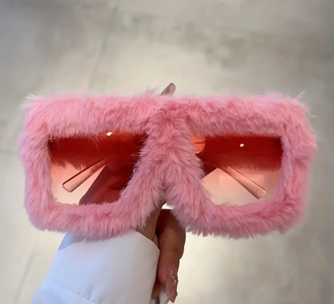 Y2K Plush Fuzzy fashion sunglasses