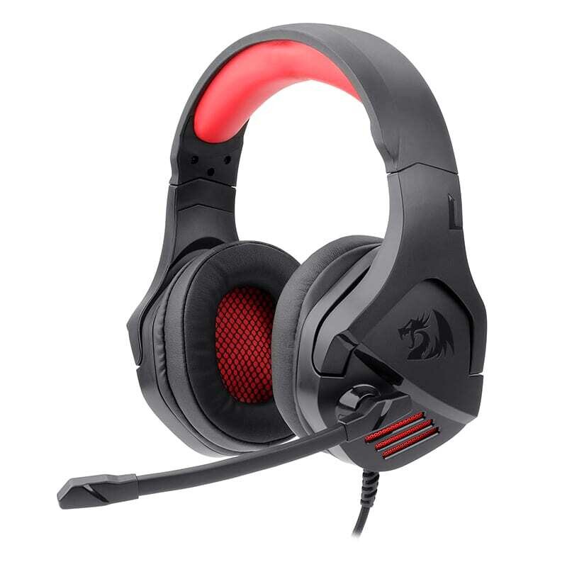 REDRAGON Over-Ear THESEUS Aux Gaming Headset – Black