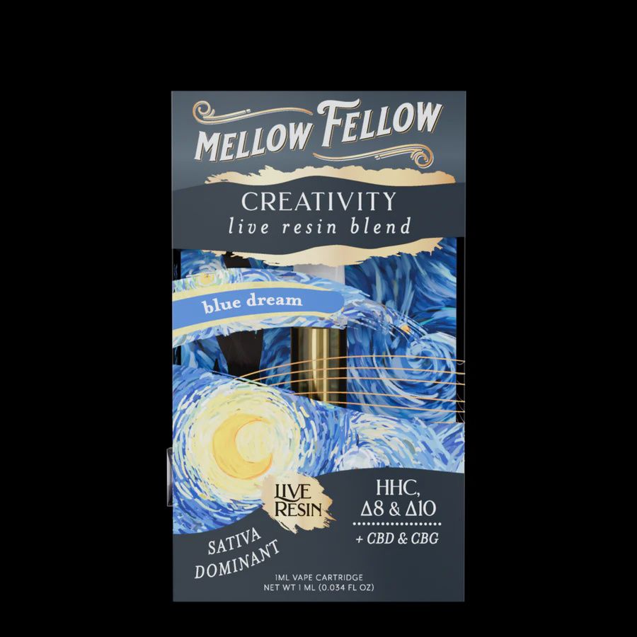 MELLOW FELLOW LIVE RESIN 1g CART, Strain: Creativity - Hybrid