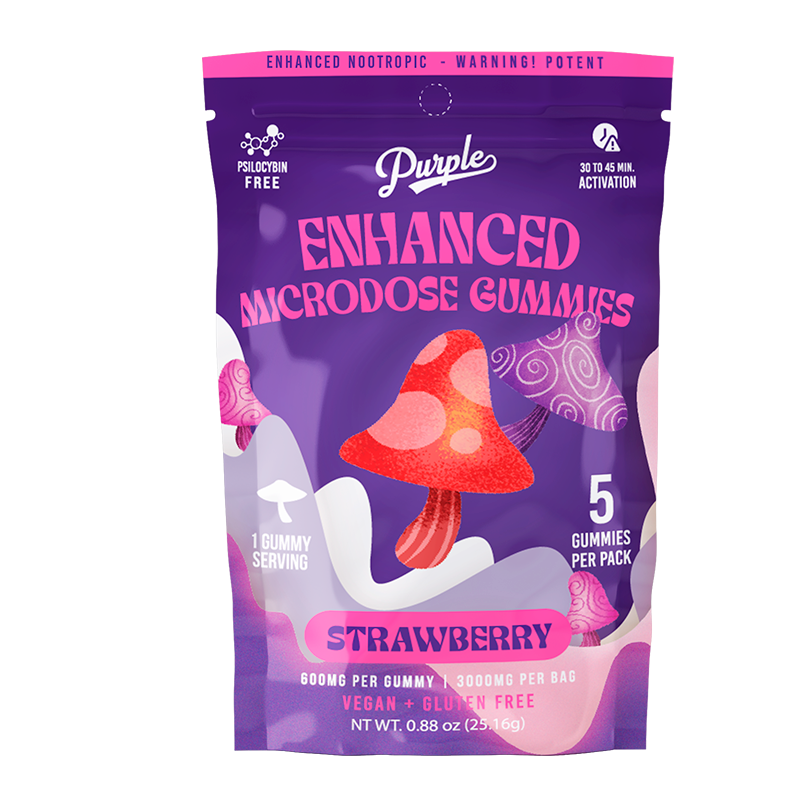 Purple enhanced Microdose Gummies 5Pk, Flavor: Strawberry