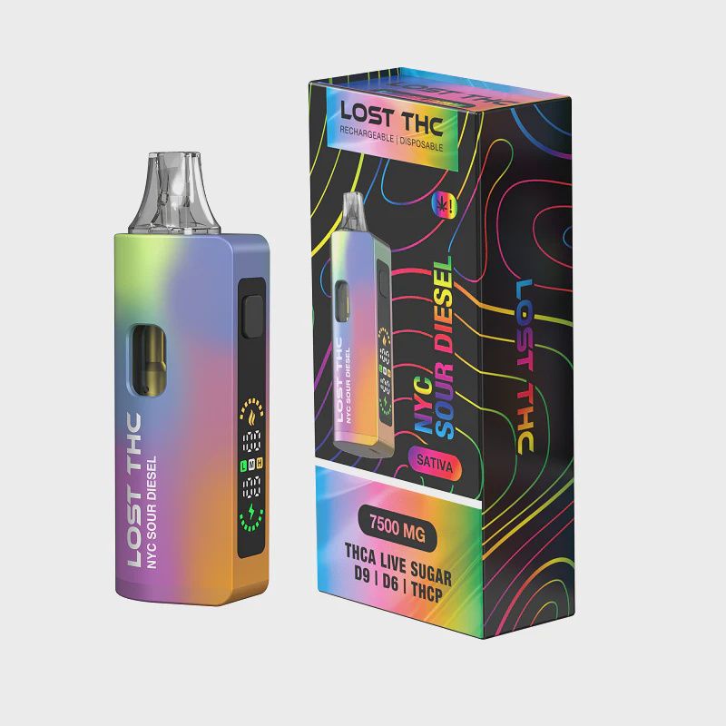 Lost THC 7.5g Disposable - Rainbow Edition, Strain: NYC Sour Diesel - Sativa