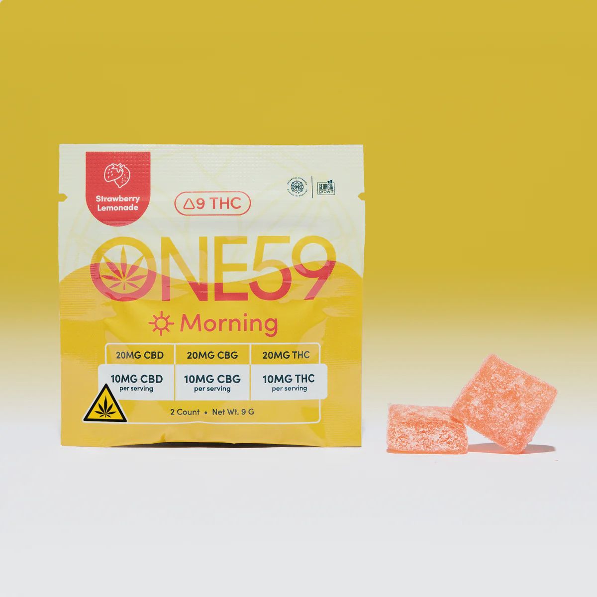 One59 D9 &amp; CBD 30mg 2pk, Flavor: Morning - Strawberry lemonade