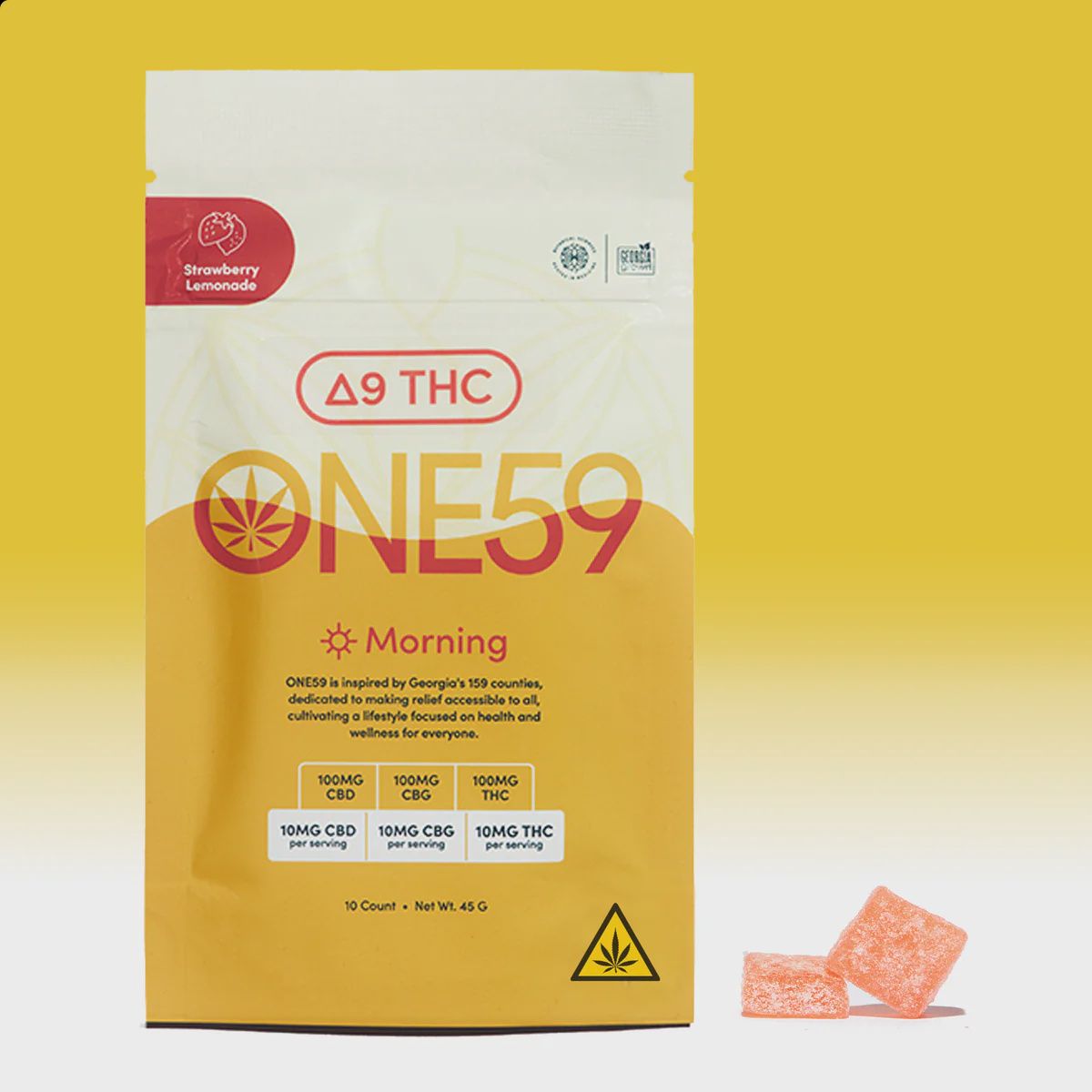One59 D9 &amp; CBD 30mg Gummies 10pk, Flavor: Morning - Strawberry Lemonade