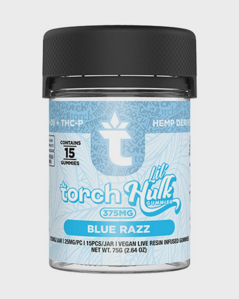 Torch Lil Hulk Gummies 375mg - 15ct, Flavor: Blue Razz