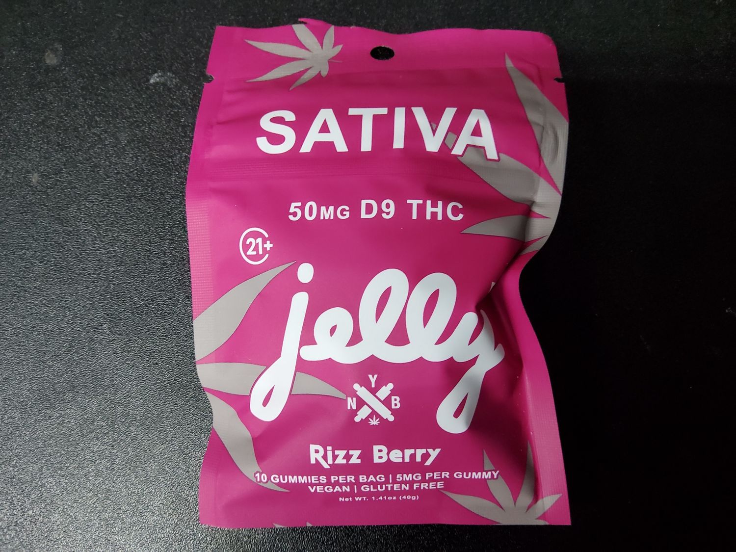 Jelly 50mg D9 gummy 10ct, Flavor: Rizz berry