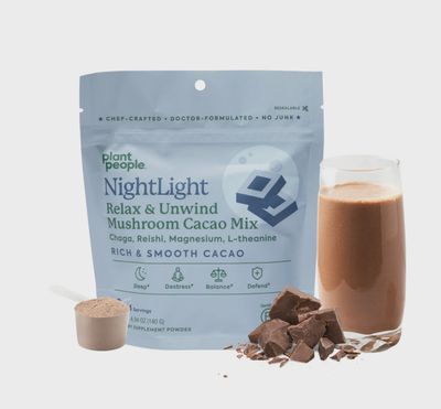 Plant People NightLight Mushroom Cacao Mix Bedtime Drink to Support Sleep &amp; Recovery