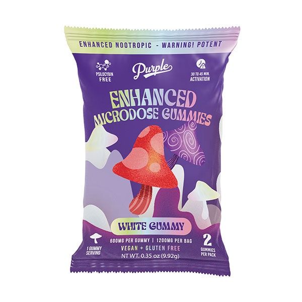 Purple Enhanced Microdose Gummies 3pk, Flavor: White Gummy