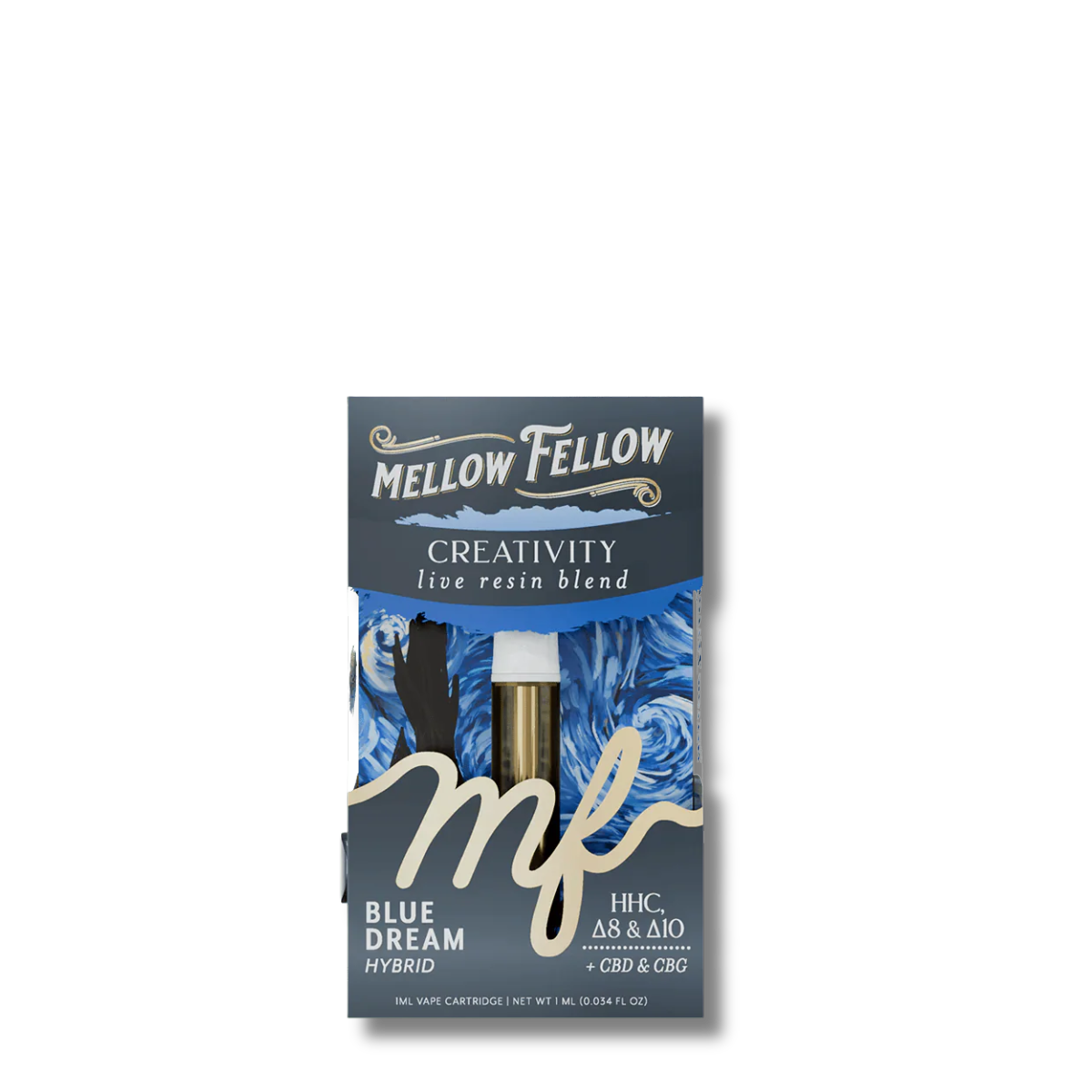 MELLOW FELLOW LIVE RESIN 1g CART, Strain: Creativity - Hybrid