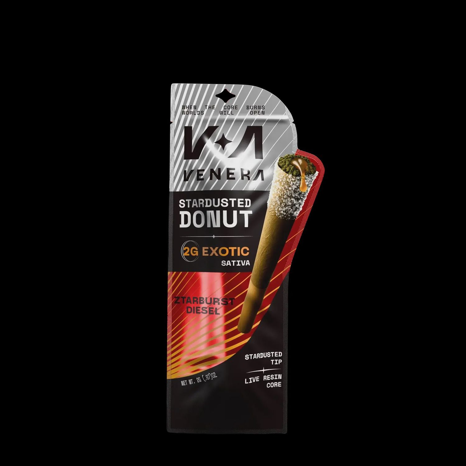 Venera Donut THC-P Preroll 2g, Strain: Ztarburst Diesel - Sativa