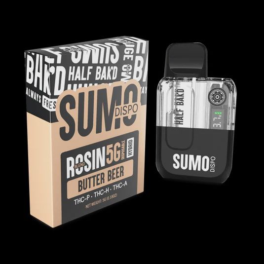 Half bak'd SUMO THC-P Rosin 5g Disposable, Strain: Butter Beer - Hybrid