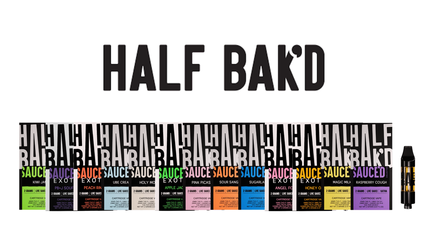 Half Bak'd Sauced THC-P 2g cartridge