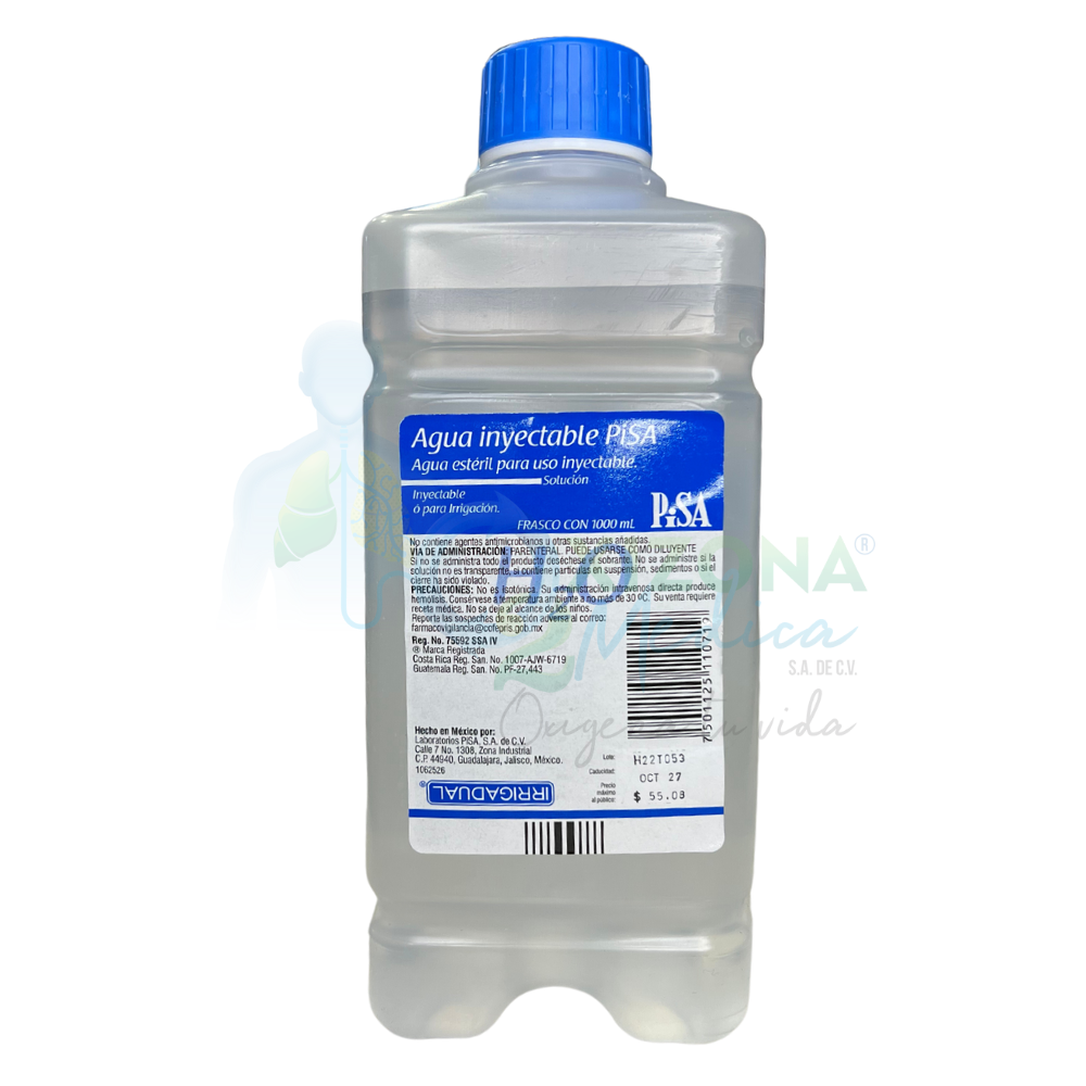 Agua inyectable PISA