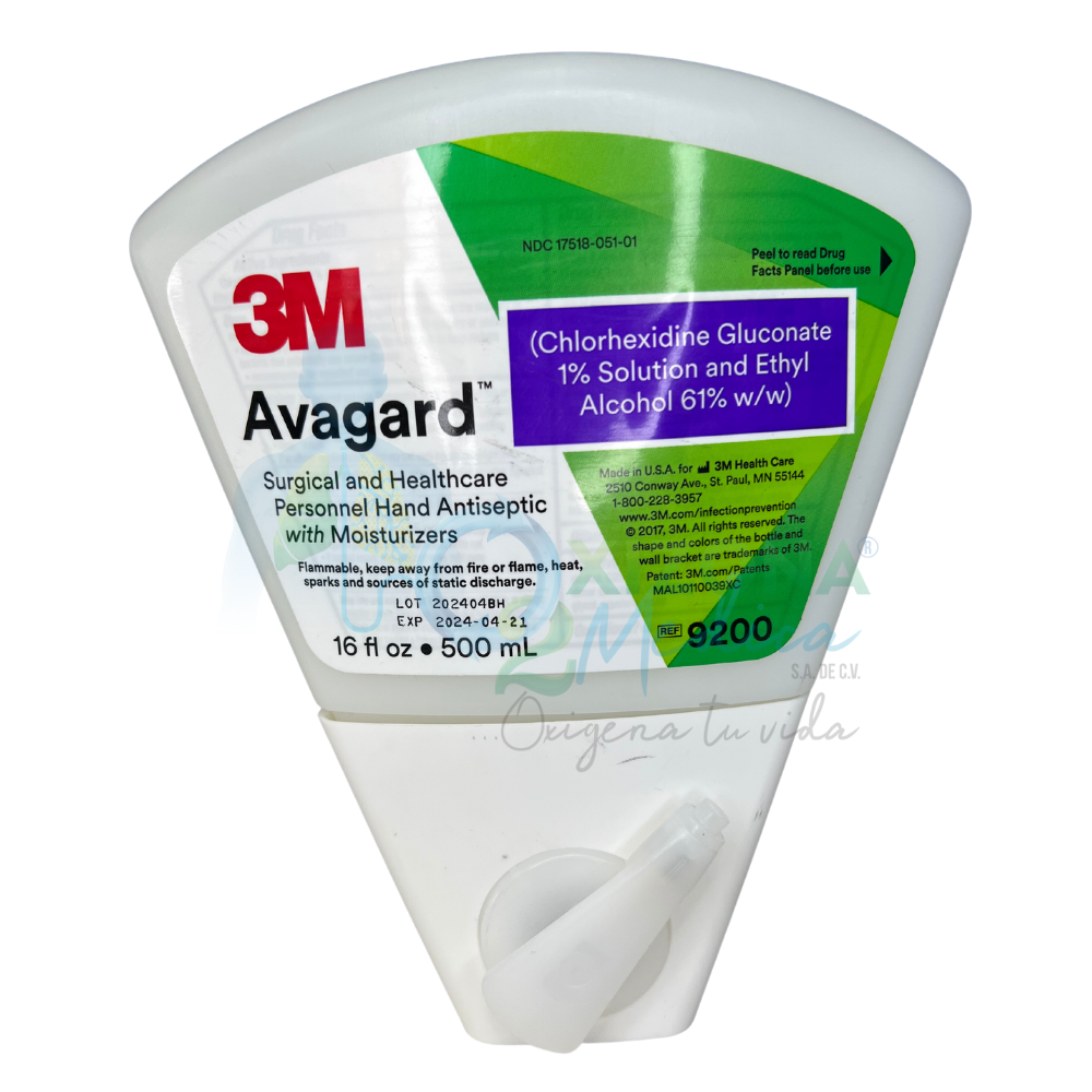 Anticéptico de manos con hidratante para personal quirúrgico y sanitario AVAGARD 3M