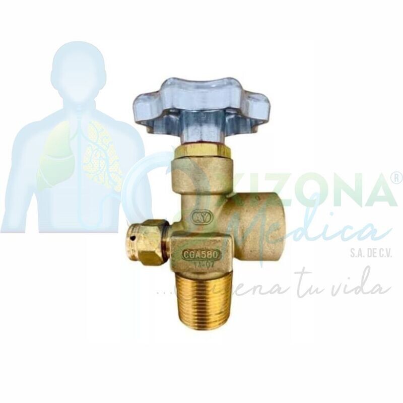 Válvula Cga 580 para Argon, Helio, Nitrógeno y Mezcla 3/4