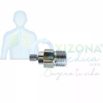 Conexión de regulador de oxígeno a barboteados-humificador