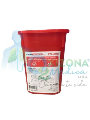 Contenedor 1L, R.P.B.I 
(Residuos Peligrosos Biológicos-infecciosos).