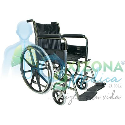 Silla de Ruedas Cromada con Descansa  Pies  Fijo mobi