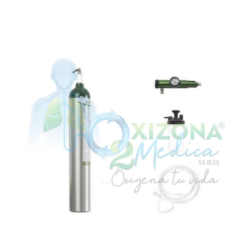 Tanque de OXIGENO de 682 litros con kit, regulador y recarga