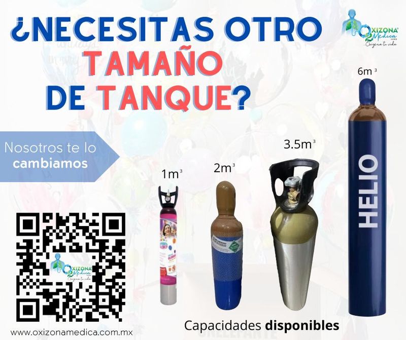 RECARGA de tanque de Helio 2 m³ Con Entrega Puebla y Tlaxcala