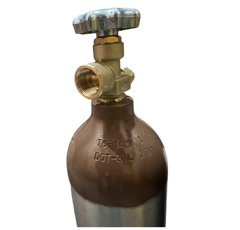 Tanque de Helio globero Recargable 1 m3 (Opción Económica  Con Valvula de llenado Directa sin manómetro)