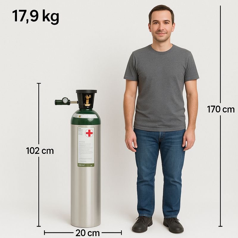 Recarga de oxigeno medicinal de 2549 litros (M90)