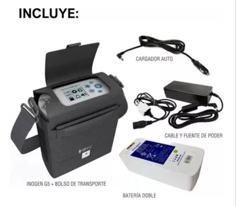 Concentrador Portátil de Oxígeno Inogen One G5  1 - 6 L de oxigeno con Batería de 16 Celdas (Hasta 12 horas de duración)