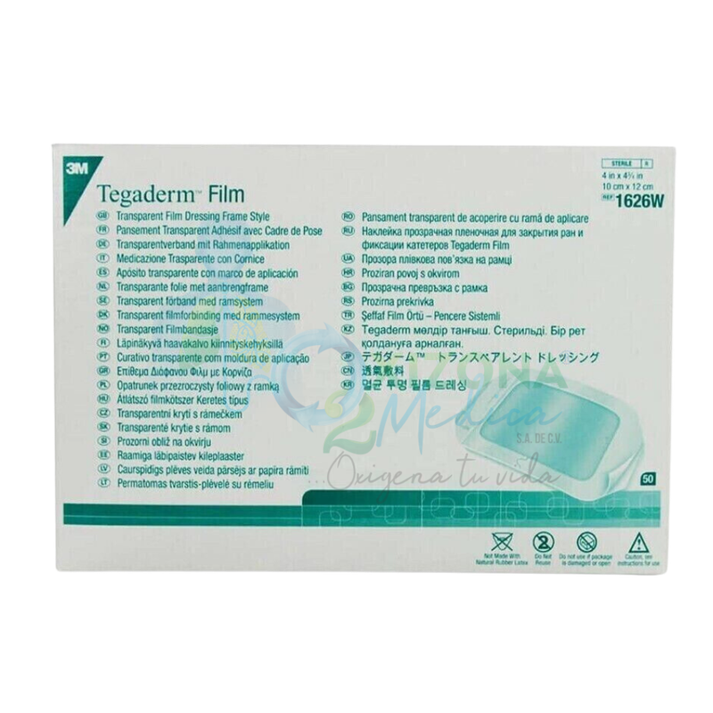 Apósito transparente 10x12cm TEGADERM FILM caja con 50 piezas