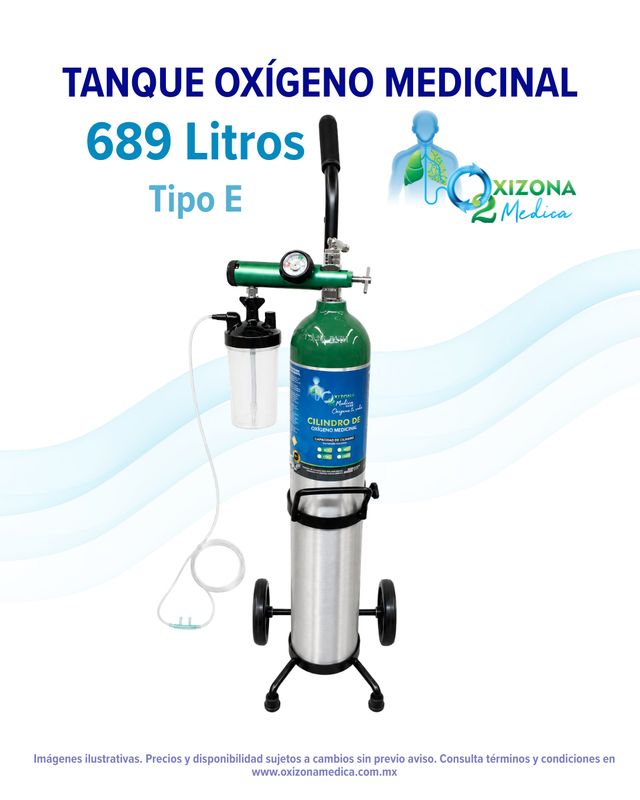 ​Tanque de OXIGENO Medicinal de 689 litros con kit de oxígeno de REGALO (Tipo E)