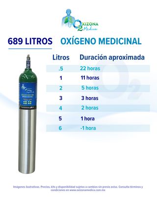 ​Tanque de OXIGENO Medicinal de 689 litros con kit de oxígeno de REGALO (Tipo E)